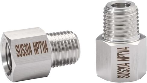 2 Pack Male NPT1/2(21mm) - Female NPT1/2(19mm) Pressure Gauge Fitting Stainless Steel 304 Gear Reducer Adapter in Kuwait