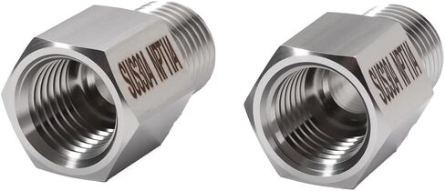 2 Pack Male NPT1/2(21mm) - Female NPT1/2(19mm) Pressure Gauge Fitting Stainless Steel 304 Gear Reducer Adapter in Kuwait
