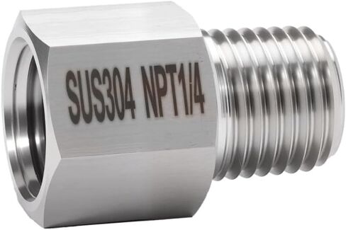 2 Pack Male NPT1/2(21mm) - Female NPT1/2(19mm) Pressure Gauge Fitting Stainless Steel 304 Gear Reducer Adapter in Kuwait