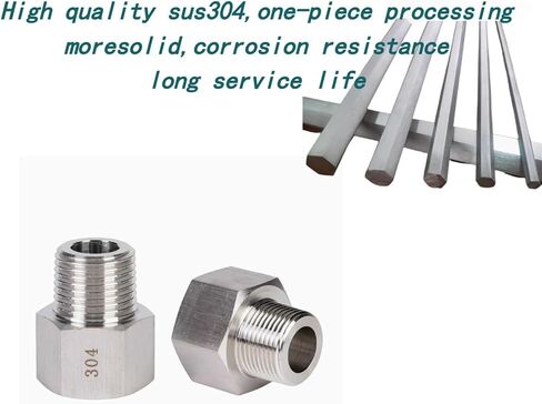 2 Pack Male NPT1/2(21mm) - Female NPT1/2(19mm) Pressure Gauge Fitting Stainless Steel 304 Gear Reducer Adapter in Kuwait