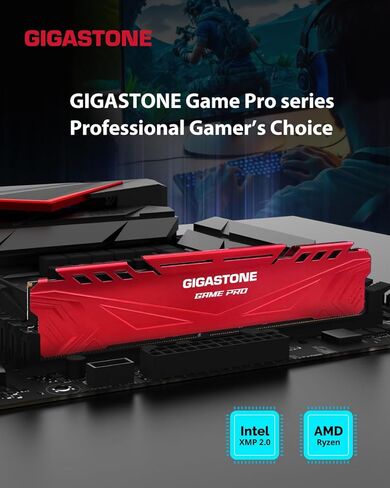 【DDR4 RAM】 GIGASTONE Game PRO 32GB Kit (2x16GB) DDR4 3600MHz PC4-28800 CL 18-22-22-42 Intel XMP 2.0 AMD Ryzen 1.35V UDIMM 288 Pin Unbuffered Non ECC High Performance Gaming Desktop Memory - Black in Saudi Arabia