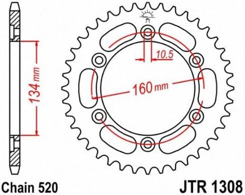JT Sprockets JTR1308.45 45T الصلب ضرس خلفي in Saudi Arabia