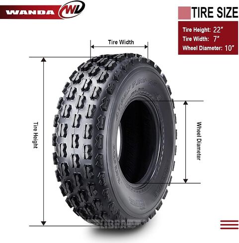 WANDA Set of 2 Sport GNCC Racing Tires 22x7-10 fit for Yamaha Grizzly 300 Beartracker 250 front in Saudi Arabia