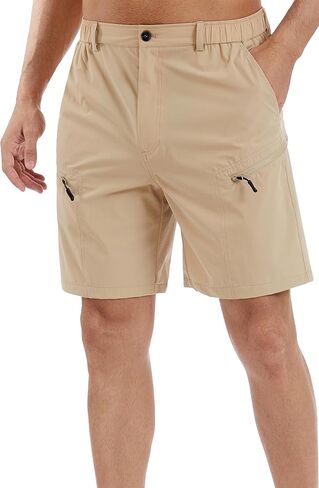 شورتات المشي لمسافات طويلة للرجال مع 5 جيوب ، شورت الجولف الرجال 7 بوصة inseam وسرعة جافة التنفس in Kuwait