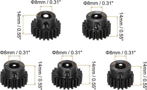 DMiotech M1 23T 24T 25T 26T 27T ترس محرك ترس صلب 8 مم لسيارة RC نحى استبدال محركات بدون فرش، تطبيقات RC مع 5 قطع براغي لطائرة RC قارب بدون طيار in Saudi Arabia