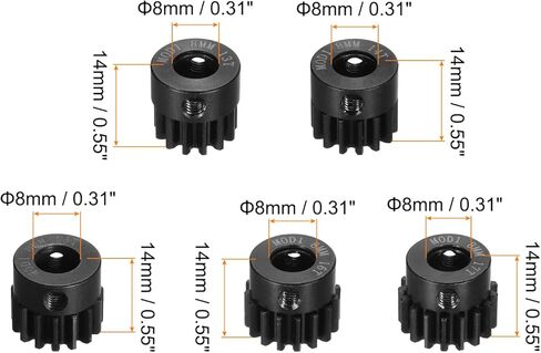 DMiotech M1 23T 24T 25T 26T 27T ترس محرك ترس صلب 8 مم لسيارة RC نحى استبدال محركات بدون فرش، تطبيقات RC مع 5 قطع براغي لطائرة RC قارب بدون طيار in Saudi Arabia