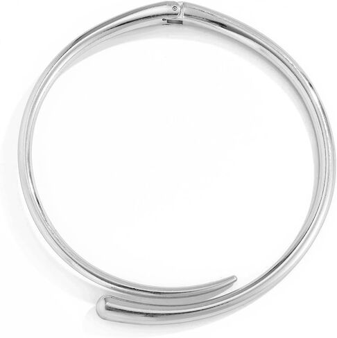 Chunky Choker Collar Necklace Gold Silver Metal Smooth Spring Open Teardrop Choker Statement Open Round Collar Necklace Trendy Minimalist Necklace for Women in Kuwait