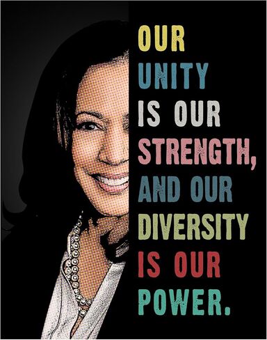 Kamala Harris Madam Vice President Inspirational Quotes Wall Art for African American Women, Girls - Political Gifts - Patriotic Decor - Feminism Feminist Gifts - 8x10 African American Wall Art in Kuwait