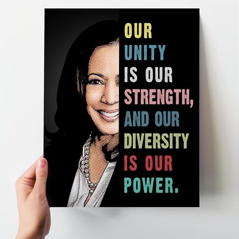 Kamala Harris Madam Vice President Inspirational Quotes Wall Art for African American Women, Girls - Political Gifts - Patriotic Decor - Feminism Feminist Gifts - 8x10 African American Wall Art in Kuwait