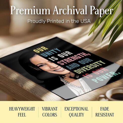 Kamala Harris Madam Vice President Inspirational Quotes Wall Art for African American Women, Girls - Political Gifts - Patriotic Decor - Feminism Feminist Gifts - 8x10 African American Wall Art in Kuwait