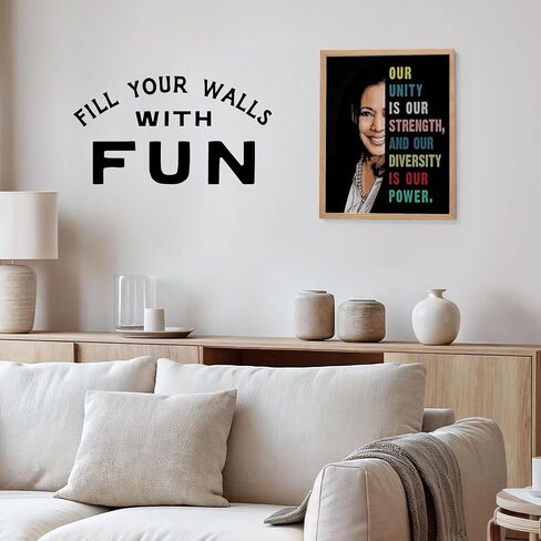 Kamala Harris Madam Vice President Inspirational Quotes Wall Art for African American Women, Girls - Political Gifts - Patriotic Decor - Feminism Feminist Gifts - 8x10 African American Wall Art in Kuwait