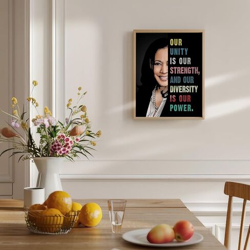 Kamala Harris Madam Vice President Inspirational Quotes Wall Art for African American Women, Girls - Political Gifts - Patriotic Decor - Feminism Feminist Gifts - 8x10 African American Wall Art in Kuwait