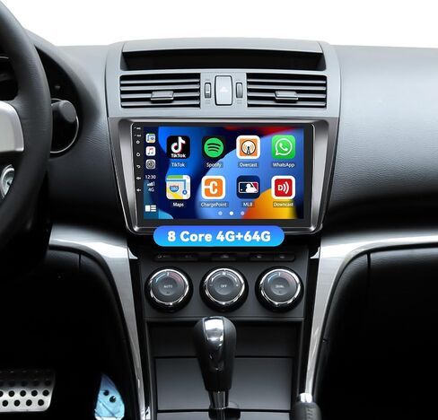 2+64G Android 13 Car Stereo for Mazda 6 Rui Wing 2007-2012 with Apple Carplay Android Auto Mirror Link 9 inch Touchscreen FM RDS HiFi Bluetooth WiFi GPS+Camera & MIC in Saudi Arabia