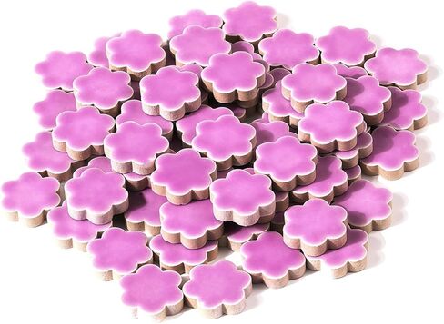 200 جرام فسيفساء سيراميك مجموعة DIY ملونة صغيرة زهرة السيراميك زهرة فسيفساء بلاط المواد الحرفية فسيفساء مادة الفن - برتقالي in Kuwait