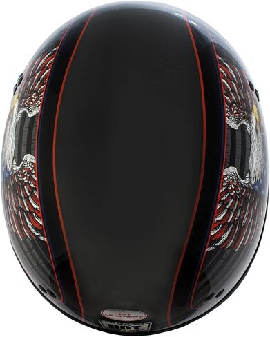 Hot Leathers HLD1037 Gloss Black Up Wing Eagle USA Advanced DOT Unisex Half Helmet w/Drop Down Visor in Saudi Arabia