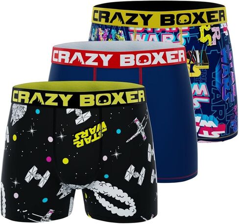 CRAZYBOXER Men's Underwear Star Wars Lightweight Stretch Boxer Brief Breathable (3 PACK) in Saudi Arabia
