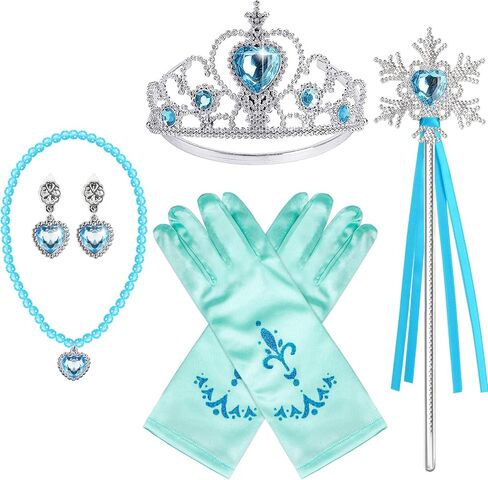 Princess Dress Up Accessories Princess Crown Tiara for Little Girls, Princess Tiara Glove Wand Toy Gift for 3-6 Girl in Saudi Arabia