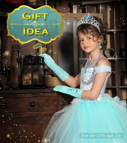 Princess Dress Up Accessories Princess Crown Tiara for Little Girls, Princess Tiara Glove Wand Toy Gift for 3-6 Girl in Saudi Arabia