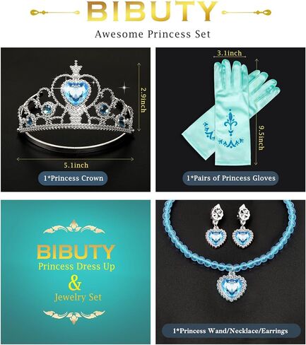 Princess Dress Up Accessories Princess Crown Tiara for Little Girls, Princess Tiara Glove Wand Toy Gift for 3-6 Girl in Saudi Arabia