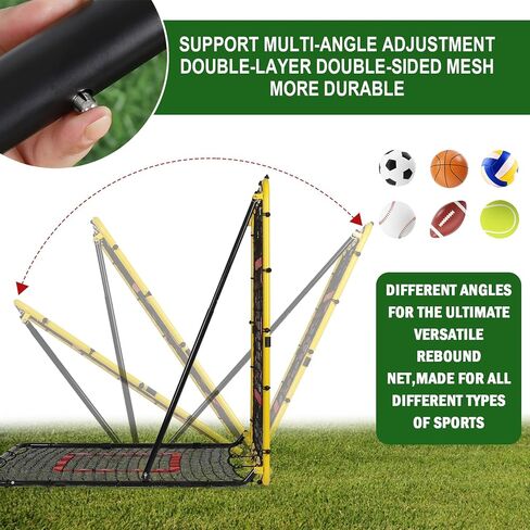 Baseball and Softball Rebounder Net,Baseball Rebounder,Volleyball Rebounder,Pitch Back Net,Multi-Sport Training Rebound Screen,with Pitching Target,Easy Adjustable Angles in Kuwait