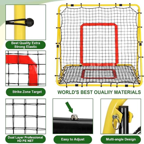 Baseball and Softball Rebounder Net,Baseball Rebounder,Volleyball Rebounder,Pitch Back Net,Multi-Sport Training Rebound Screen,with Pitching Target,Easy Adjustable Angles in Kuwait