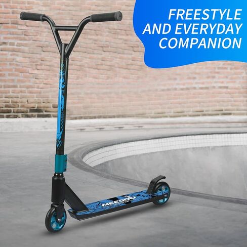 MEE GOO Pro Freestyle Stunt Scooter Trick Scooter Lightweight Alloy Deck Heavy-Duty Frame Bearing up to 220 LB for Intermediate and Beginner Skate Park ABEC-10 Bearings in Kuwait