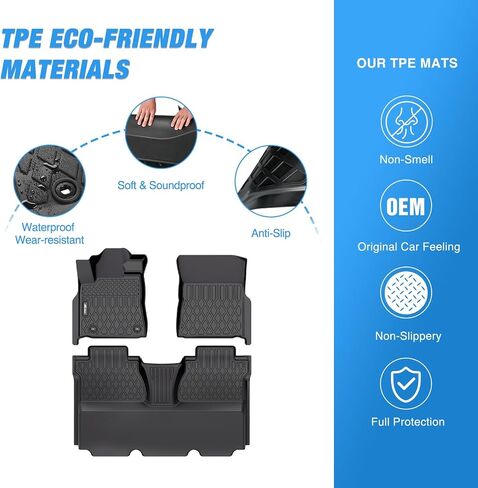 Nilight TPE Floor Mats for Toyota Tundra Crewmax Cab 2014 2015 2016 2017 2018 2019 2020 2021 in Saudi Arabia