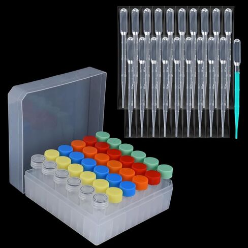 100pcs 2ml vials with caps Plastic Cryogenic Test Tubes with caps lab cryovial Tube Container cryovials with 30pcs 3ML Dropper Pipette in Saudi Arabia