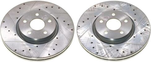 POWERSTOP AR83110XPR Front Pair of Drilled and Slotted Brake Rotors For Dodge Durango 2021-2023/Dodge Durango 2021-2023 [Vehicle Specific] in Kuwait