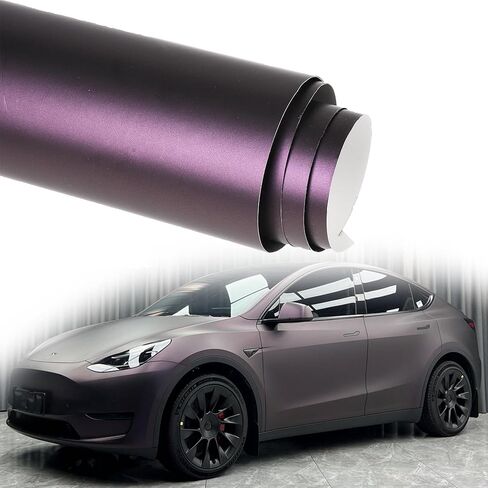 Matte Metallic Black to Charming Dark Purple Satin Chameleon Vinyl Wrap Color Change DIY Vehicle Vinyl Film, 59.84'' x 39.37'' in Kuwait