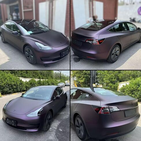 Matte Metallic Black to Charming Dark Purple Satin Chameleon Vinyl Wrap Color Change DIY Vehicle Vinyl Film, 59.84'' x 39.37'' in Kuwait