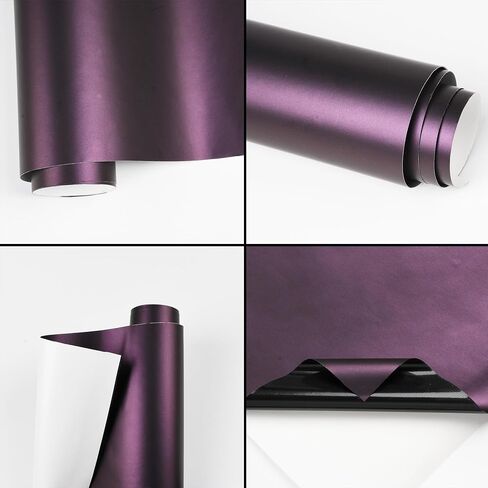 Matte Metallic Black to Charming Dark Purple Satin Chameleon Vinyl Wrap Color Change DIY Vehicle Vinyl Film, 59.84'' x 39.37'' in Kuwait