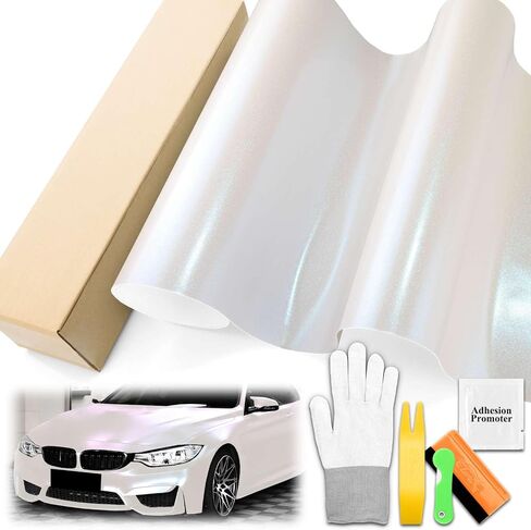 1ftx5ft galaxy dust matte pearl white blue Chameleon Metallic Color Shift Change Vinyl Wrap Auto Car Sticker Screat Film Bubble Free Air Technology with Tool in Saudi Arabia