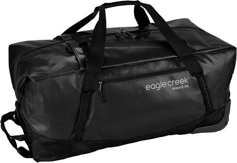 Eagle Creek Migrate 110L Lolling Duffle Bag مع عجلات ، وأشرطة حقيبة الظهر ، مقصورة رئيسية واسعة الفم ، أسفل الجيب الأمامي للوصول السريع وحوض الاستحمام ، Willow Green in Kuwait