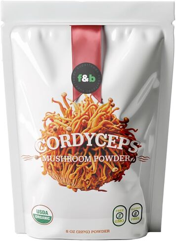 f&b superfoods Organic Cordyceps Mushroom Extract Powder, 8 Ounces | Fruit Body & Mycelium Extract | Active Polysaccharides & Cordycepic Acid | Supports Energy & Immune Health in Saudi Arabia