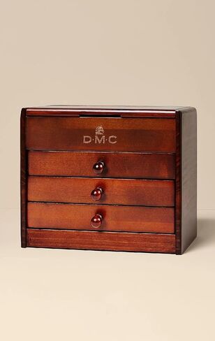 DMC Petite Decorative Wooden Chest With 120 Skeins of Embroidery Thread Essentials Assortment Pack in Saudi Arabia
