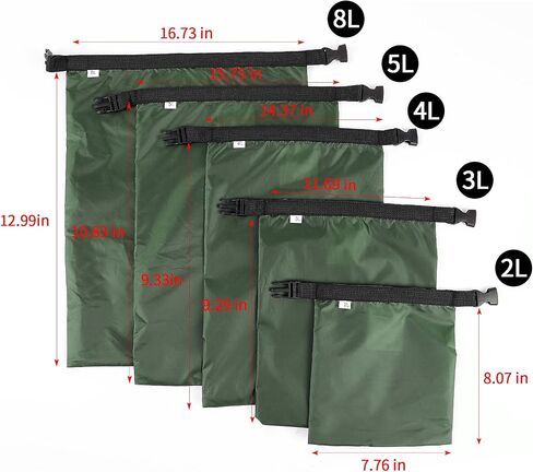 Dry Bags Waterproof Set, 5 Packs Ultralight Waterproof Bags Small Stuff Sack Water Proof Bag Dry Packs, Outdoor Dry Bag Keep Gear Dry for Backpacking Hiking Boating Camping Travel in Kuwait