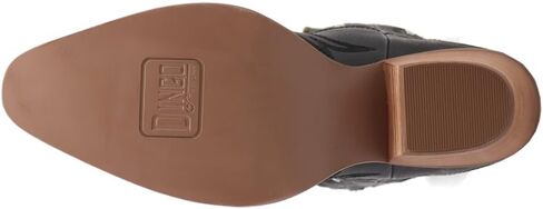 Dingo Womens Pretty N' Pink Embroidered Studded Snip Toe Casual Boots Mid Calf Mid Heel 2-3" - Black in Saudi Arabia