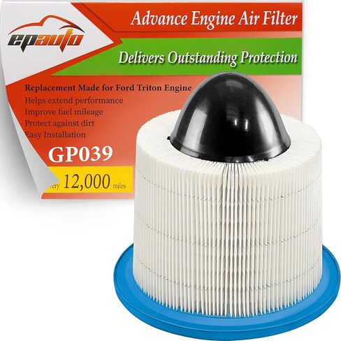 EPAuto GP039 (CA8039) Engine Air Filter Replacement for Ford F-150/F-250/F-350/F-450/F-550, Expedition, E-150/E-250/E-350/E-450/E-550, Econoline, Excursion, F53, Mustang - Fits 1996-2021 Triton Engine in Saudi Arabia