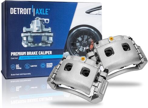 Detroit Axle - Front 2pc Brake Calipers for 2002-2005 Ram 1500, 05-06 Dodge Durango, 2 Disc Brake Calipers w/Bracket Assembly 2002 2003 2004 2005 Replacement in Saudi Arabia