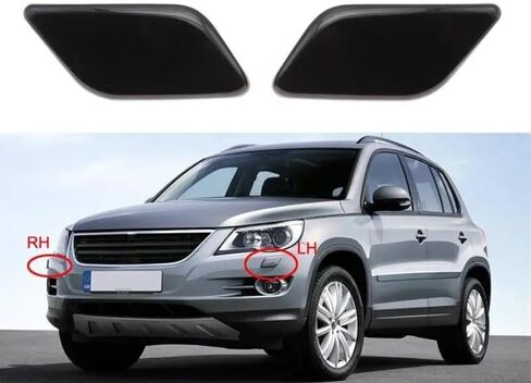 for VW for Volkswagen Tiguan 2008 2009 2010 2011 Front Bumper Headlight Washer Spray Lid Nozzle Jet Cover Cap(Black-Right) in Saudi Arabia