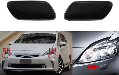 قبعة غطاء طائرة لفوهة المصباح الأمامي مصباح الأمامي لـ Toyota Prius V For Alpha 2011 2012 2013 2014 8535447010 8535347010 (Black-LH) in Saudi Arabia