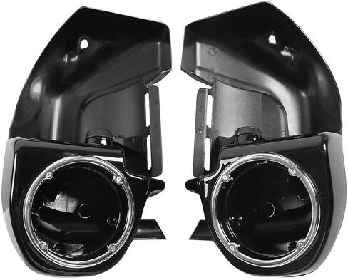 Gloss Black Black Lower Vented Leg Fairings with 6 1/2 '' SPEAL BOX PODS تناسب طرازات H-D Touring FLT ، FLHT ، FLHTCU ، FLHRC ، ROAD KING ، GLIDE ، Electra Glide ، Ultra-Classic ، Road Glide 1983-2013 in Saudi Arabia