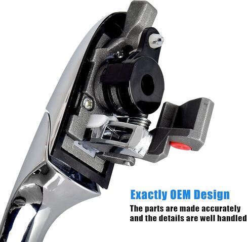 Exterior Door Handle for Fiat 500 2012 2013 2014 2015 2016 2017 2018 Outside Chrome Door Handle Replacement with Lock Hole, 68069943AC (Left Driver Side) in Kuwait