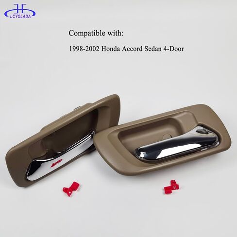 مجموعة من 4 مقابض الباب الخارجي متوافقة مع 1998-2002 Honda Accord ، استبدل# 72180S86K12 ، 72140S86K12 ، 72680S86K11 ، 72640S86K11 ، سلس أسود in Kuwait