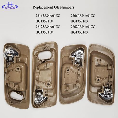 مجموعة من 4 مقابض الباب الخارجي متوافقة مع 1998-2002 Honda Accord ، استبدل# 72180S86K12 ، 72140S86K12 ، 72680S86K11 ، 72640S86K11 ، سلس أسود in Kuwait