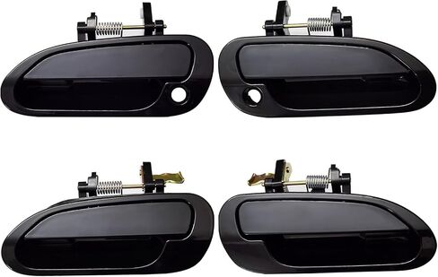 مجموعة من 4 مقابض الباب الخارجي متوافقة مع 1998-2002 Honda Accord ، استبدل# 72180S86K12 ، 72140S86K12 ، 72680S86K11 ، 72640S86K11 ، سلس أسود in Kuwait