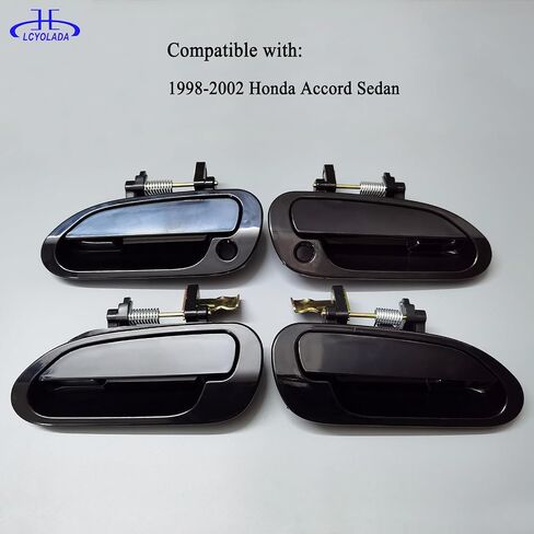 مجموعة من 4 مقابض الباب الخارجي متوافقة مع 1998-2002 Honda Accord ، استبدل# 72180S86K12 ، 72140S86K12 ، 72680S86K11 ، 72640S86K11 ، سلس أسود in Kuwait