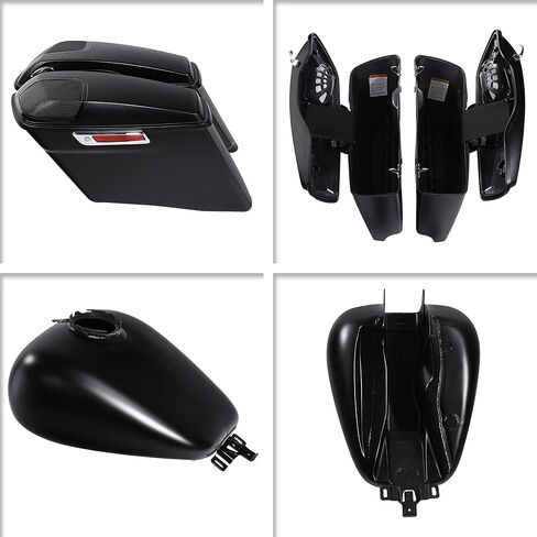 لـ CVO Road Glide / HR3 ، الأرضية السوداء المتطابقة بالألوان والطقة السوداء النابضة ، نوبات من أجل 2018-Later Harley Fltrxse ، أكياس السرج الممتدة مع أغطية مكبر الصوت + in Kuwait