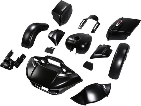 لـ CVO Road Glide / HR3 ، الأرضية السوداء المتطابقة بالألوان والطقة السوداء النابضة ، نوبات من أجل 2018-Later Harley Fltrxse ، أكياس السرج الممتدة مع أغطية مكبر الصوت + in Kuwait